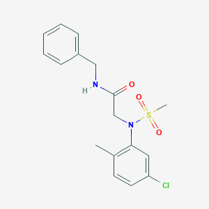 molecular formula C17H19ClN2O3S B411278 N-Benzyl-2-[(5-chloro-2-methyl-phenyl)-methanesulfonyl-amino]-acetamide 