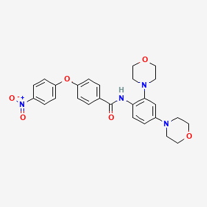 molecular formula C27H28N4O6 B4112789 N-(2,4-di-4-morpholinylphenyl)-4-(4-nitrophenoxy)benzamide 