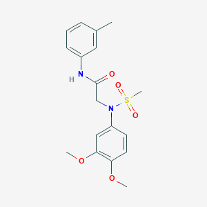 2-[3,4-dimethoxy(methylsulfonyl)anilino]-N-(3-methylphenyl)acetamide