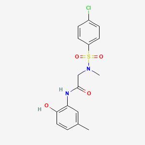 molecular formula C16H17ClN2O4S B4112826 N~2~-[(4-chlorophenyl)sulfonyl]-N~1~-(2-hydroxy-5-methylphenyl)-N~2~-methylglycinamide 
