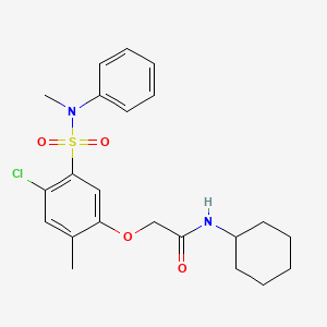 molecular formula C22H27ClN2O4S B4112832 2-(4-chloro-2-methyl-5-{[methyl(phenyl)amino]sulfonyl}phenoxy)-N-cyclohexylacetamide 