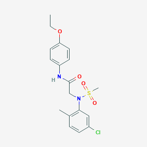 2-[5-chloro-2-methyl(methylsulfonyl)anilino]-N-(4-ethoxyphenyl)acetamide