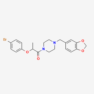 molecular formula C21H23BrN2O4 B4112856 1-(1,3-benzodioxol-5-ylmethyl)-4-[2-(4-bromophenoxy)propanoyl]piperazine 