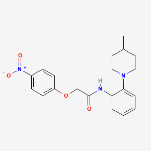 molecular formula C20H23N3O4 B4112863 N-[2-(4-methyl-1-piperidinyl)phenyl]-2-(4-nitrophenoxy)acetamide 