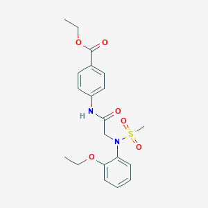 molecular formula C20H24N2O6S B411287 Ethyl 4-({[2-ethoxy(methylsulfonyl)anilino]acetyl}amino)benzoate 