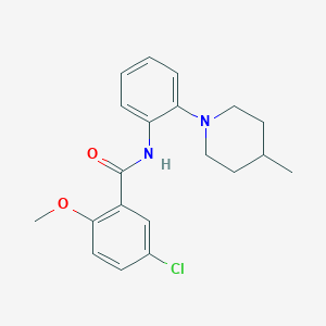molecular formula C20H23ClN2O2 B4112889 5-chloro-2-methoxy-N-[2-(4-methyl-1-piperidinyl)phenyl]benzamide 