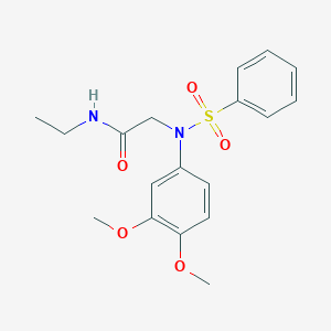 2-[3,4-dimethoxy(phenylsulfonyl)anilino]-N-ethylacetamide