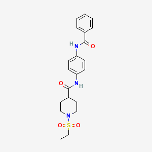 molecular formula C21H25N3O4S B4112929 N-[4-(benzoylamino)phenyl]-1-(ethylsulfonyl)-4-piperidinecarboxamide 
