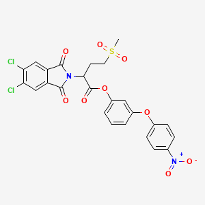molecular formula C25H18Cl2N2O9S B4112945 3-(4-nitrophenoxy)phenyl 2-(5,6-dichloro-1,3-dioxo-1,3-dihydro-2H-isoindol-2-yl)-4-(methylsulfonyl)butanoate 