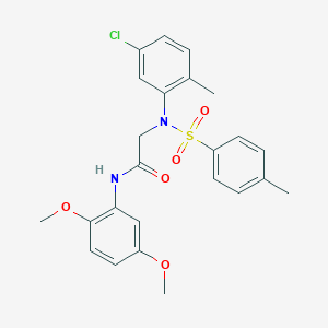 molecular formula C24H25ClN2O5S B411295 2-{5-chloro-2-methyl[(4-methylphenyl)sulfonyl]anilino}-N-(2,5-dimethoxyphenyl)acetamide 