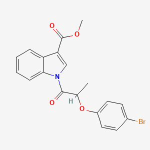 molecular formula C19H16BrNO4 B4112952 methyl 1-[2-(4-bromophenoxy)propanoyl]-1H-indole-3-carboxylate 