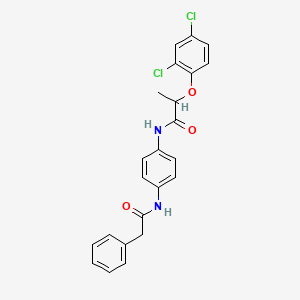 molecular formula C23H20Cl2N2O3 B4112954 2-(2,4-dichlorophenoxy)-N-{4-[(phenylacetyl)amino]phenyl}propanamide 