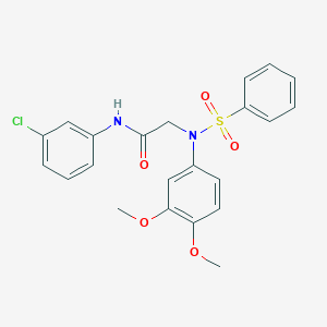 N-(3-chlorophenyl)-2-[3,4-dimethoxy(phenylsulfonyl)anilino]acetamide