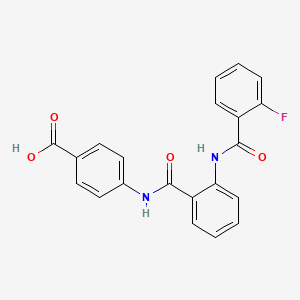 molecular formula C21H15FN2O4 B4112965 4-({2-[(2-fluorobenzoyl)amino]benzoyl}amino)benzoic acid 