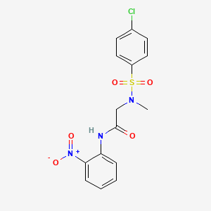molecular formula C15H14ClN3O5S B4112998 N~2~-[(4-chlorophenyl)sulfonyl]-N~2~-methyl-N~1~-(2-nitrophenyl)glycinamide 