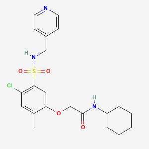 molecular formula C21H26ClN3O4S B4113002 2-(4-chloro-2-methyl-5-{[(4-pyridinylmethyl)amino]sulfonyl}phenoxy)-N-cyclohexylacetamide 