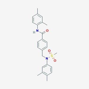 molecular formula C25H28N2O3S B411301 4-{[3,4-dimethyl(methylsulfonyl)anilino]methyl}-N-(2,4-dimethylphenyl)benzamide 