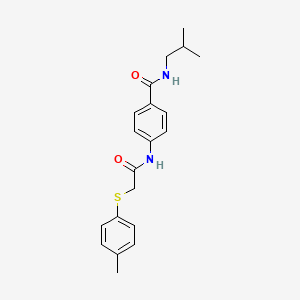 molecular formula C20H24N2O2S B4113012 N-isobutyl-4-({[(4-methylphenyl)thio]acetyl}amino)benzamide 
