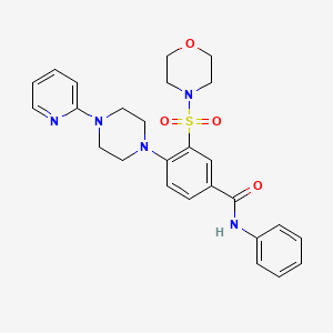 molecular formula C26H29N5O4S B4113016 3-(4-morpholinylsulfonyl)-N-phenyl-4-[4-(2-pyridinyl)-1-piperazinyl]benzamide 