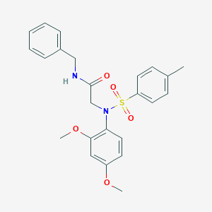 molecular formula C24H26N2O5S B411302 N-benzyl-2-{2,4-dimethoxy[(4-methylphenyl)sulfonyl]anilino}acetamide 