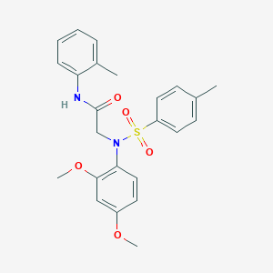 molecular formula C24H26N2O5S B411304 2-{2,4-dimethoxy[(4-methylphenyl)sulfonyl]anilino}-N-(2-methylphenyl)acetamide 