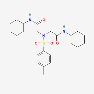 molecular formula C23H35N3O4S B4113049 2,2'-{[(4-methylphenyl)sulfonyl]imino}bis(N-cyclohexylacetamide) 
