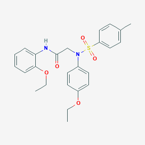 molecular formula C25H28N2O5S B411305 2-{4-ethoxy[(4-methylphenyl)sulfonyl]anilino}-N-(2-ethoxyphenyl)acetamide 