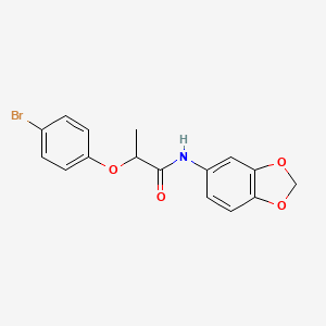 molecular formula C16H14BrNO4 B4113050 N-1,3-benzodioxol-5-yl-2-(4-bromophenoxy)propanamide 