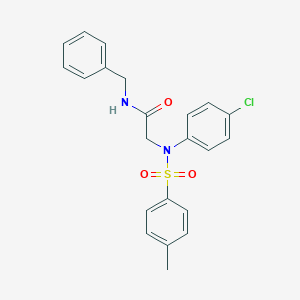 molecular formula C22H21ClN2O3S B411306 N-benzyl-2-{4-chloro[(4-methylphenyl)sulfonyl]anilino}acetamide 