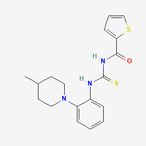 molecular formula C18H21N3OS2 B4113073 N-({[2-(4-methyl-1-piperidinyl)phenyl]amino}carbonothioyl)-2-thiophenecarboxamide 