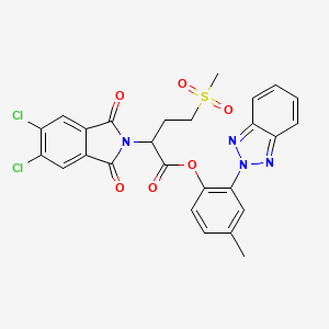 molecular formula C26H20Cl2N4O6S B4113086 2-(2H-1,2,3-benzotriazol-2-yl)-4-methylphenyl 2-(5,6-dichloro-1,3-dioxo-1,3-dihydro-2H-isoindol-2-yl)-4-(methylsulfonyl)butanoate 