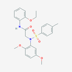 molecular formula C25H28N2O6S B411309 2-{2,5-dimethoxy[(4-methylphenyl)sulfonyl]anilino}-N-(2-ethoxyphenyl)acetamide 