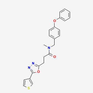 molecular formula C23H21N3O3S B4113101 N-methyl-N-(4-phenoxybenzyl)-3-[5-(3-thienyl)-1,3,4-oxadiazol-2-yl]propanamide 