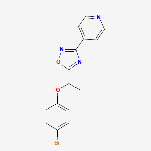 molecular formula C15H12BrN3O2 B4113108 4-{5-[1-(4-bromophenoxy)ethyl]-1,2,4-oxadiazol-3-yl}pyridine 