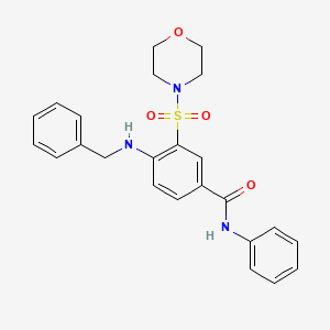 molecular formula C24H25N3O4S B4113124 4-(benzylamino)-3-(4-morpholinylsulfonyl)-N-phenylbenzamide 