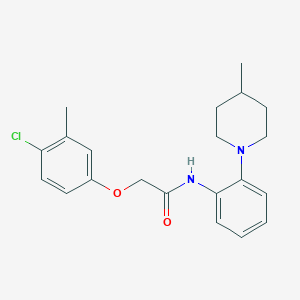 molecular formula C21H25ClN2O2 B4113130 2-(4-chloro-3-methylphenoxy)-N-[2-(4-methyl-1-piperidinyl)phenyl]acetamide 