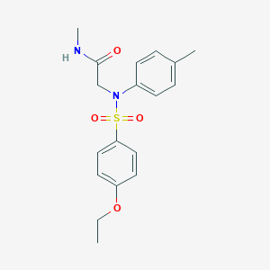 molecular formula C18H22N2O4S B411314 2-{[(4-ethoxyphenyl)sulfonyl]-4-methylanilino}-N-methylacetamide 