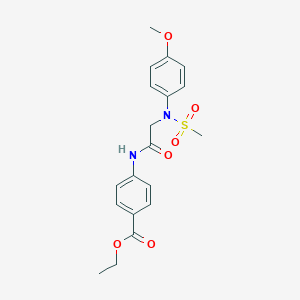 molecular formula C19H22N2O6S B411315 Ethyl 4-({[4-methoxy(methylsulfonyl)anilino]acetyl}amino)benzoate 