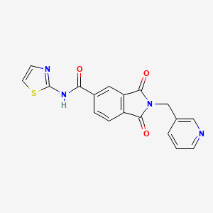 molecular formula C18H12N4O3S B4113159 1,3-dioxo-2-(3-pyridinylmethyl)-N-1,3-thiazol-2-yl-5-isoindolinecarboxamide 