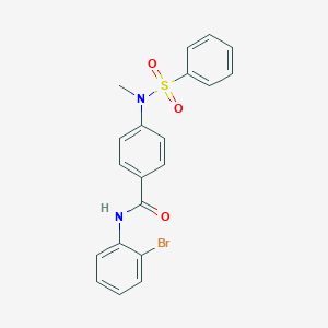 molecular formula C20H17BrN2O3S B411317 N-(2-bromophenyl)-4-[methyl(phenylsulfonyl)amino]benzamide 