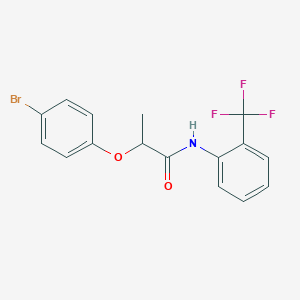 molecular formula C16H13BrF3NO2 B4113171 2-(4-bromophenoxy)-N-[2-(trifluoromethyl)phenyl]propanamide 