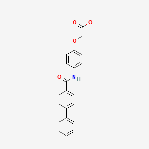 molecular formula C22H19NO4 B4113182 methyl {4-[(4-biphenylylcarbonyl)amino]phenoxy}acetate 
