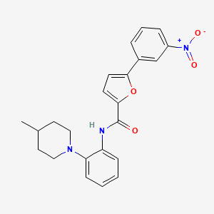 molecular formula C23H23N3O4 B4113188 N-[2-(4-methyl-1-piperidinyl)phenyl]-5-(3-nitrophenyl)-2-furamide 