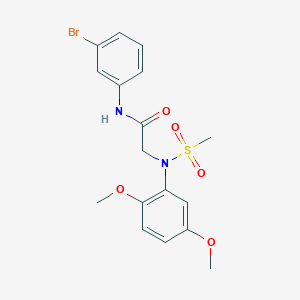 molecular formula C17H19BrN2O5S B411321 N-(3-bromophenyl)-2-[2,5-dimethoxy(methylsulfonyl)anilino]acetamide CAS No. 6211-51-4