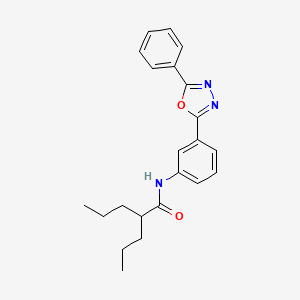 molecular formula C22H25N3O2 B4113227 N-[3-(5-phenyl-1,3,4-oxadiazol-2-yl)phenyl]-2-propylpentanamide 