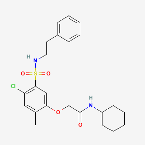 molecular formula C23H29ClN2O4S B4113232 2-(4-chloro-2-methyl-5-{[(2-phenylethyl)amino]sulfonyl}phenoxy)-N-cyclohexylacetamide 