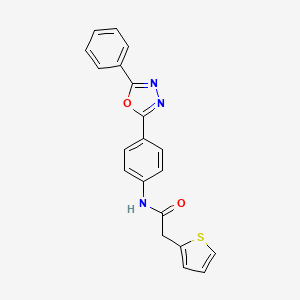 molecular formula C20H15N3O2S B4113240 N-[4-(5-phenyl-1,3,4-oxadiazol-2-yl)phenyl]-2-(2-thienyl)acetamide 