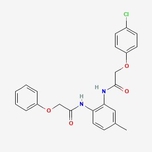 molecular formula C23H21ClN2O4 B4113253 2-(4-chlorophenoxy)-N-{5-methyl-2-[(phenoxyacetyl)amino]phenyl}acetamide 