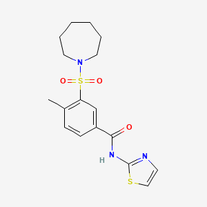 molecular formula C17H21N3O3S2 B4113254 3-(1-azepanylsulfonyl)-4-methyl-N-1,3-thiazol-2-ylbenzamide 