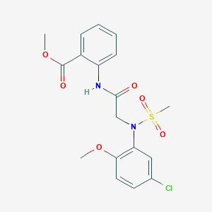 molecular formula C18H19ClN2O6S B411326 Methyl 2-({[5-chloro-2-methoxy(methylsulfonyl)anilino]acetyl}amino)benzoate 